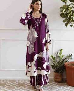 Burgundy-Color-Printed-Kurta-with-Pant