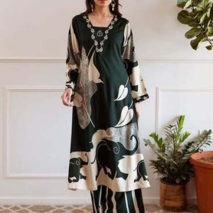 Dark-Green-Printed-Kurta-Sets