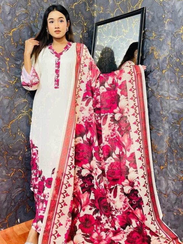 Dubai Butter Silk Three Piece 004